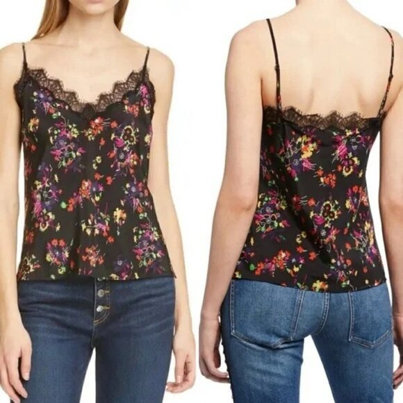 Veronica Beard Gil Cami in Black Multi Silk - Picture 2 of 14